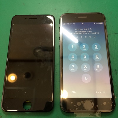 iPhone8液晶パネル交換後