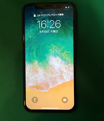 iPhoneX画面割れ修理後