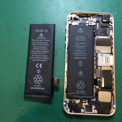 iPhoneSEバッテリー交換